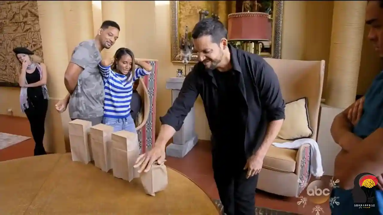 اجرای تکنیک شعبده بازی شناسایی میخ زیر پاکت توسط دیوید بلین