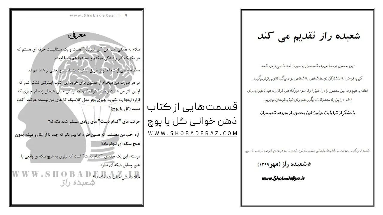 تصویر متن بخش‌هایی از کتاب ذهن خوانی گل یا پوچ